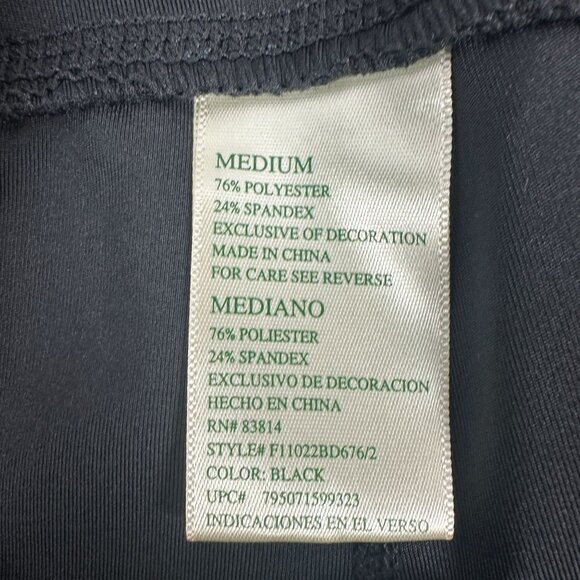 Tangerine Black Womens Active Leggings Medium Side Pockets & Laser Cut Details - Picture 6 of 7